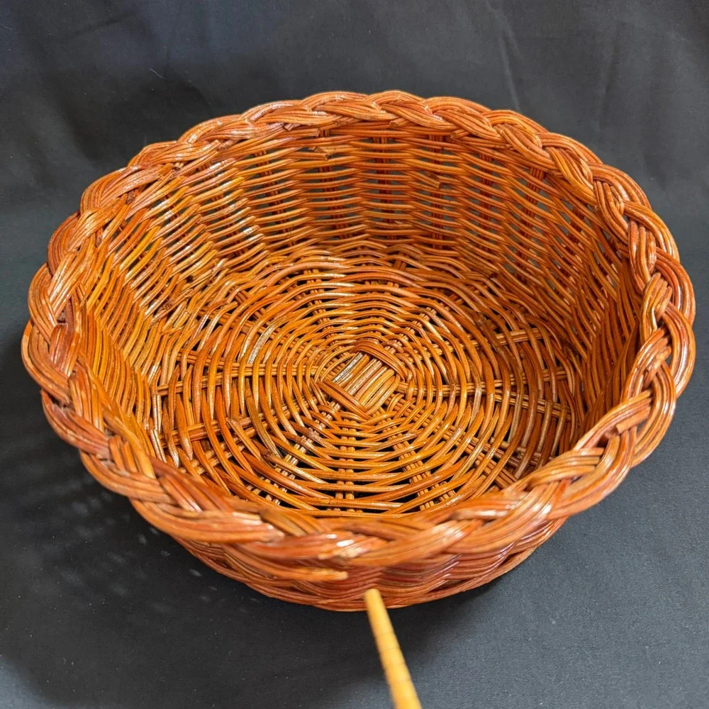 Soufflé‎ Baker Wicker Basket Vintage BIA Cordon Bleu Catherine Fruit 2 Piece